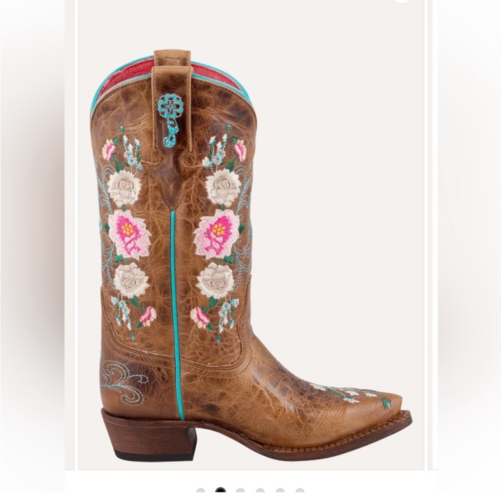 Macie Bean Kids Honey Bunch Cowboy
Boots Embroidered Leather Size 5